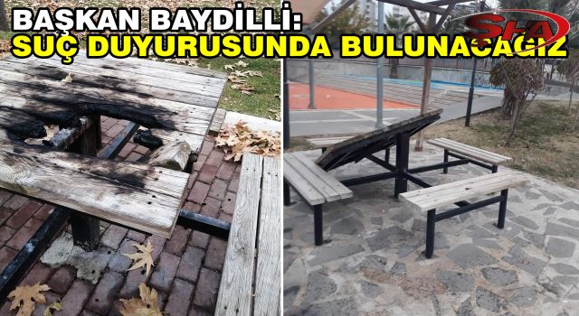 Karaköprü'de parklara zarar verildi