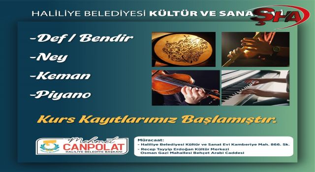 Haliliye’de kültür ve sanat kursları başlıyor