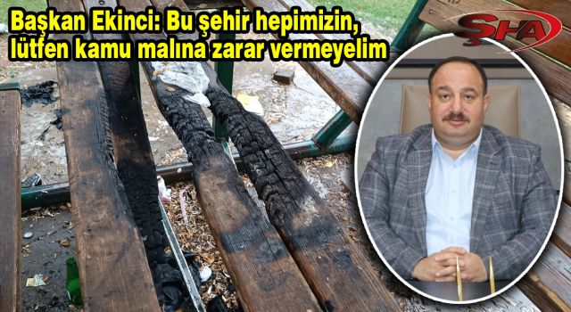 Viranşehir’de parktaki banklara zarar verdiler  