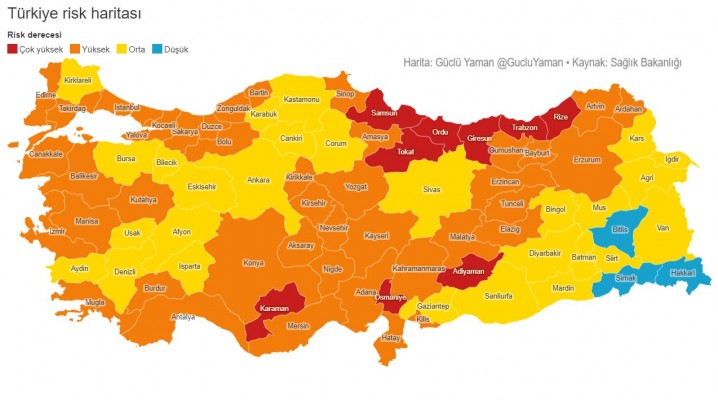 Türkiye’nin risk haritası çıkarıldı