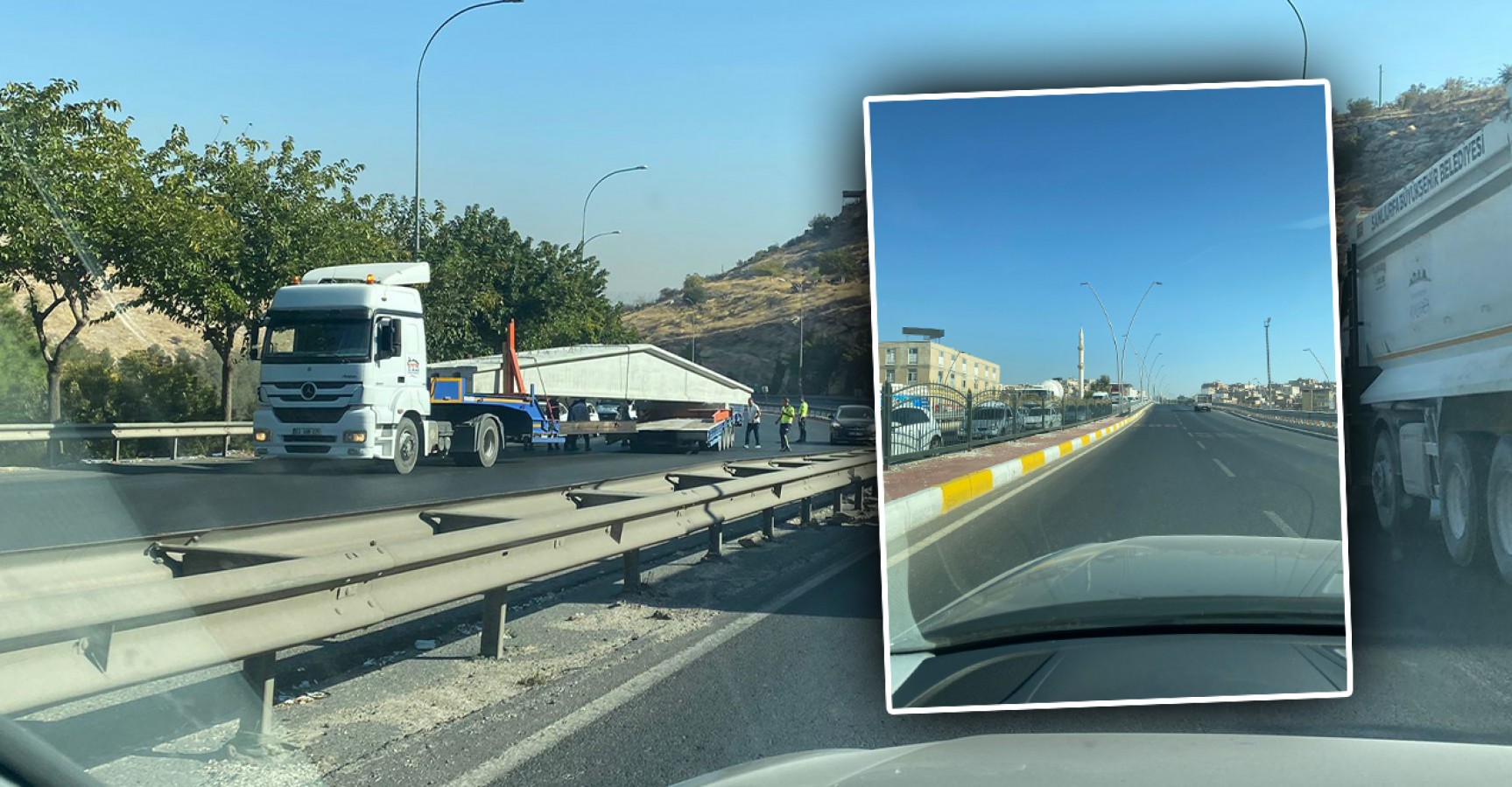 Urfa'da tır kazası trafiği felç etti